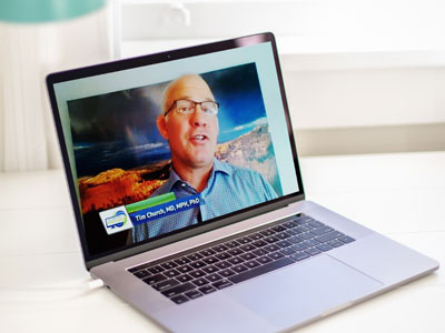 laptop showing presentation